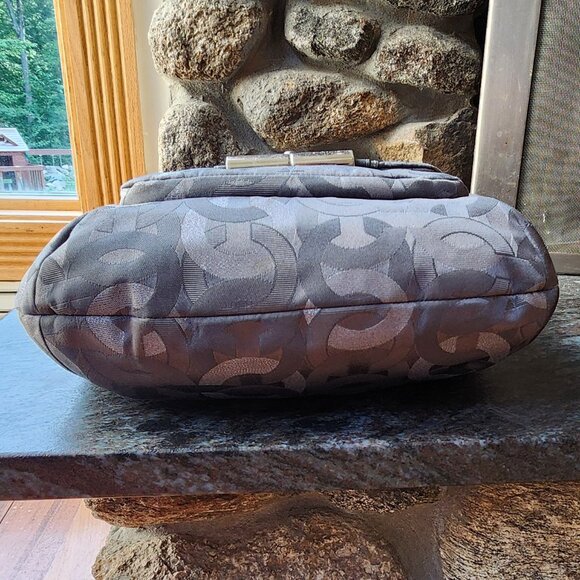 COACH E1182-18295 Signature Kristen Silver/Gray Embroidered Canvas Shoulder Bag - Picture 12 of 16